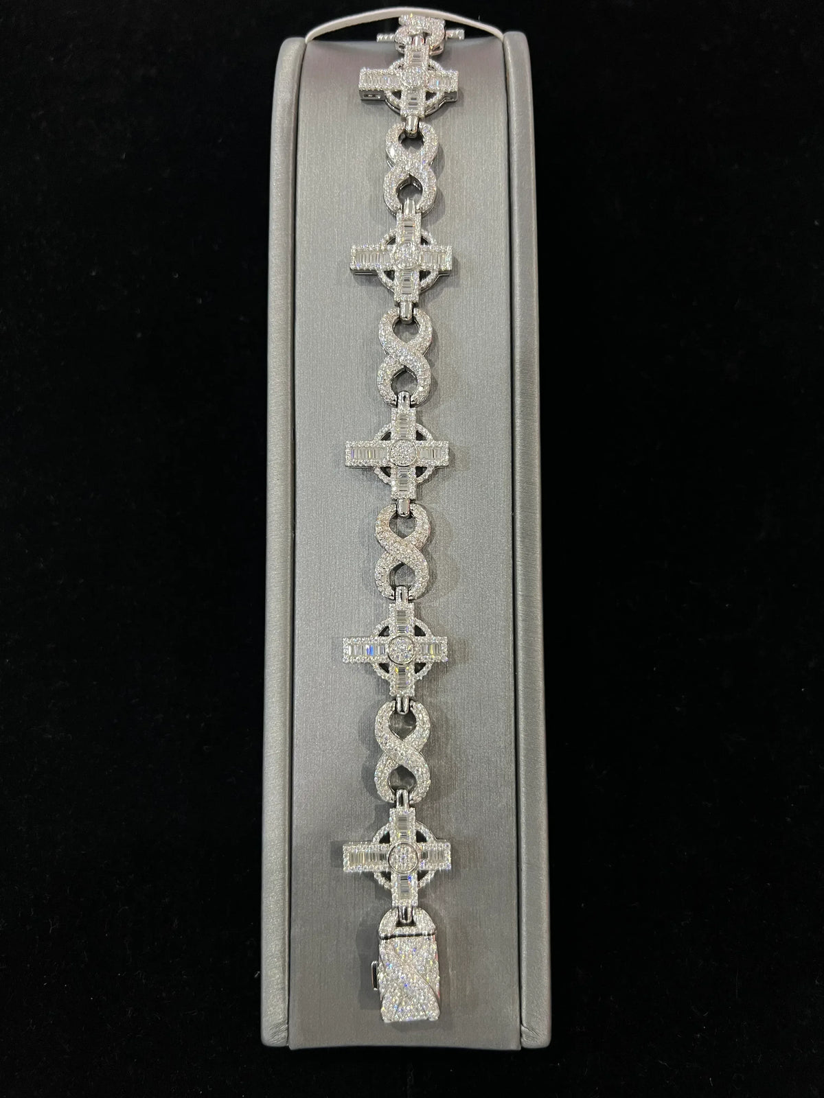 Fully Flooded Celtic Cross And Infinity Link Bracelet image 1