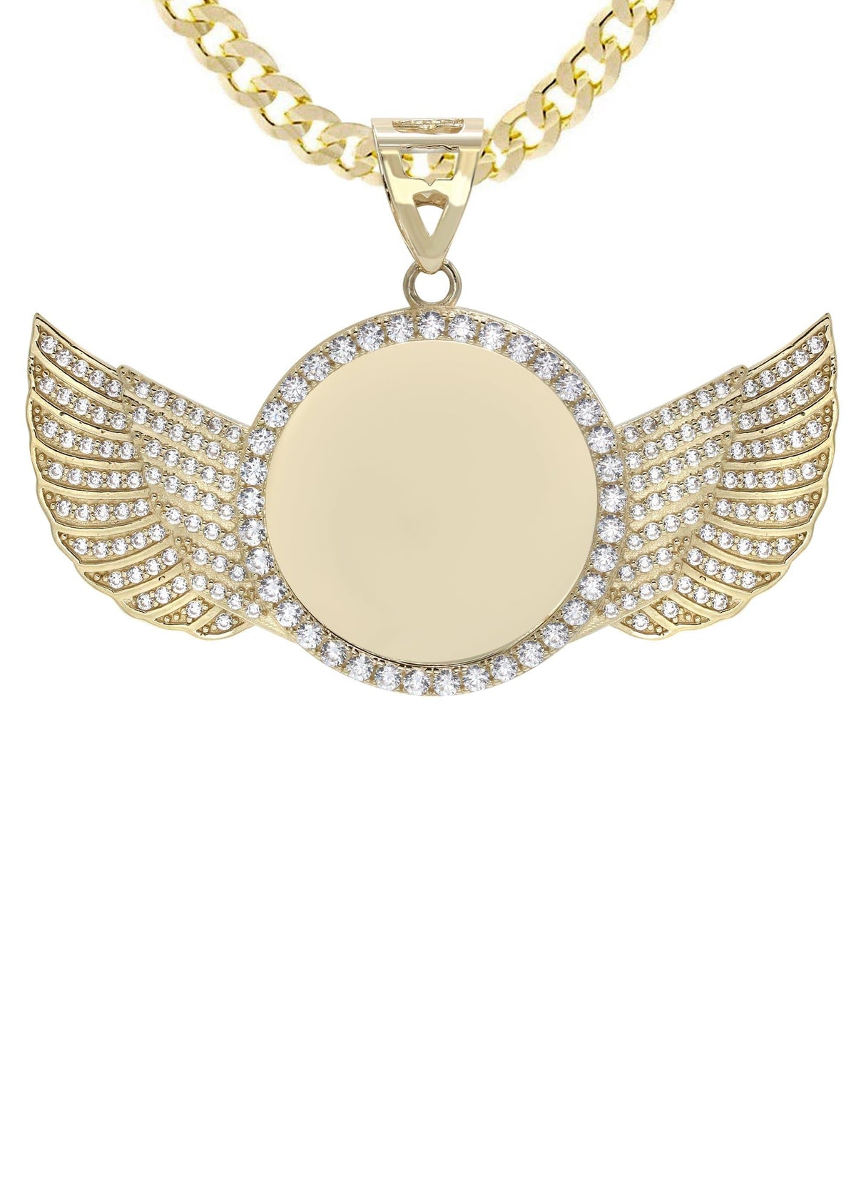 10K Memorial Pendant with wings image 0