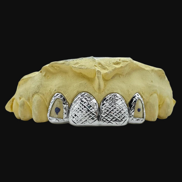 4 Gold Teeth: 2 Open Face 2 Solid With Diamond Cutz image 0